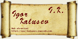 Igor Kalušev vizit kartica